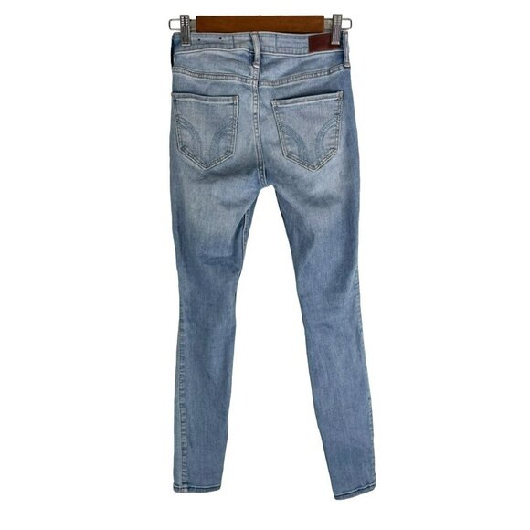 Hollister Soft Stretch Light Wash High-Rise Distressed Super Skinny Size 24 - Picture 2 of 5